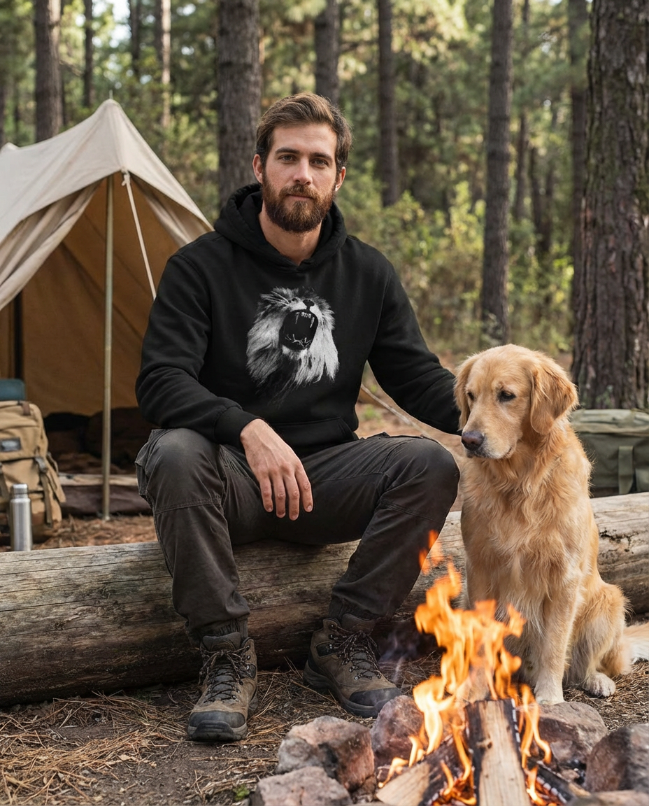 Fierce Lion, Moss Apparel Unisex Pullover Hoodie Moss Apparel