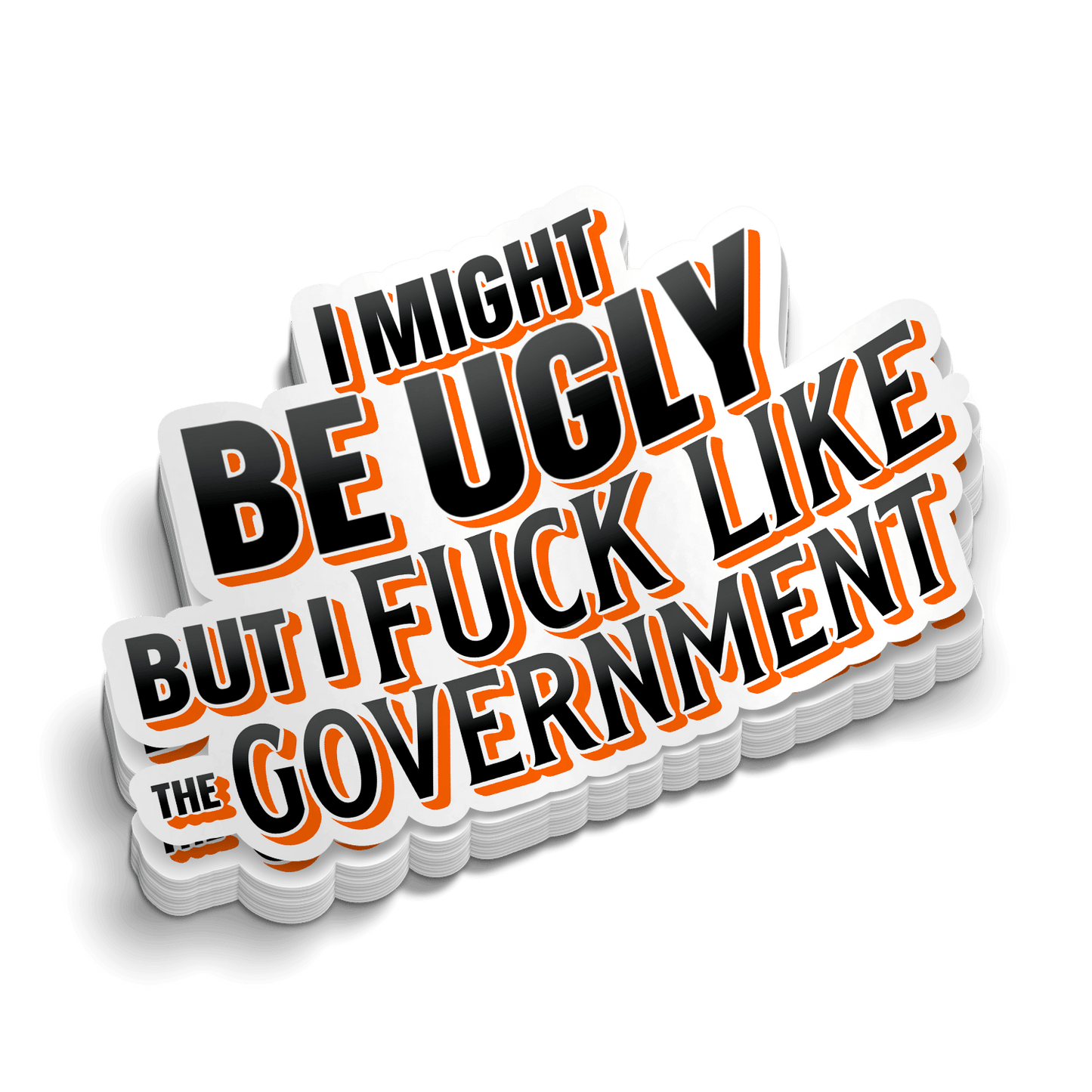 F Like The Government - Hard Hat Decal Armed American Supply