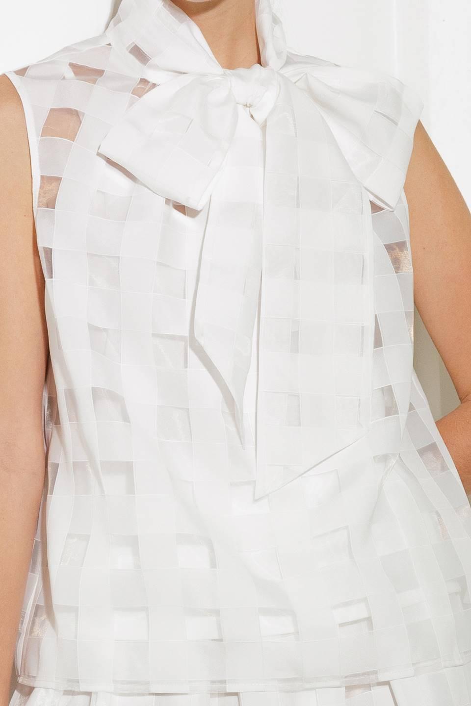LIVE FOR US WHITE WOVEN ORGANZA TOP Flying Tomato