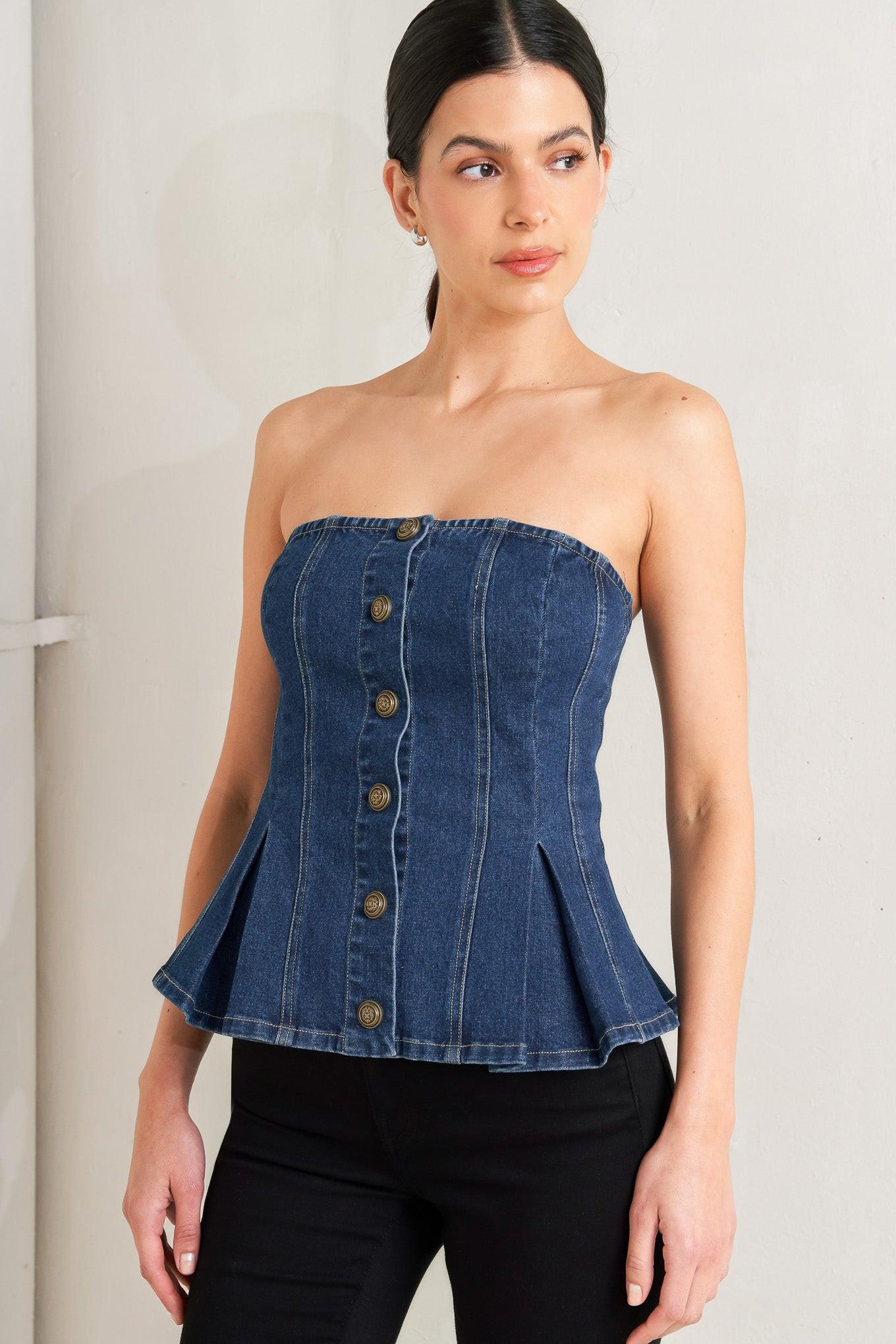URBAN FABLE DENIM TOP Flying Tomato