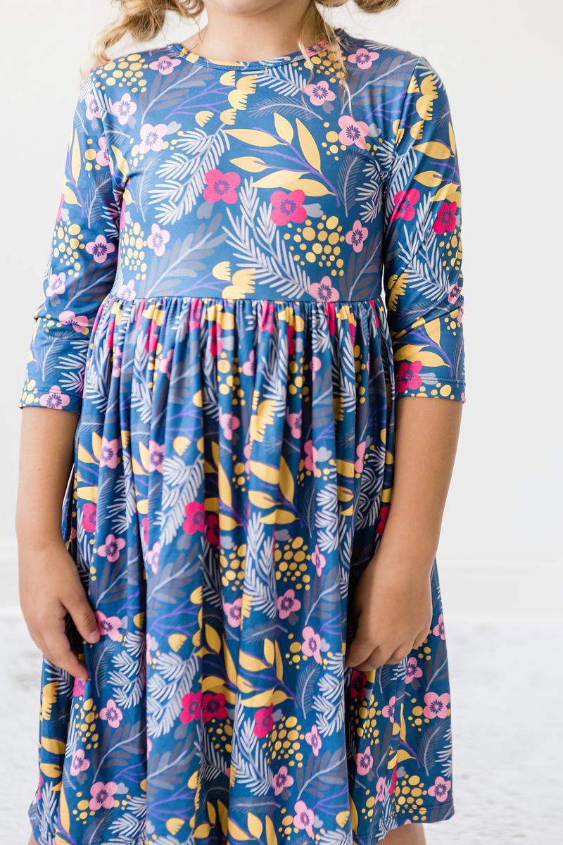 Flora 3/4 Sleeve Pocket Twirl Dress Mila & Rose ®