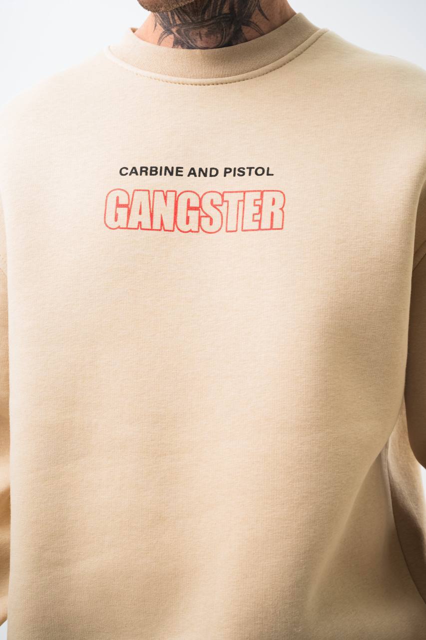 Gangster Oversized Sweatshirt: Urban Streetwear & Graphic Design Withinblack