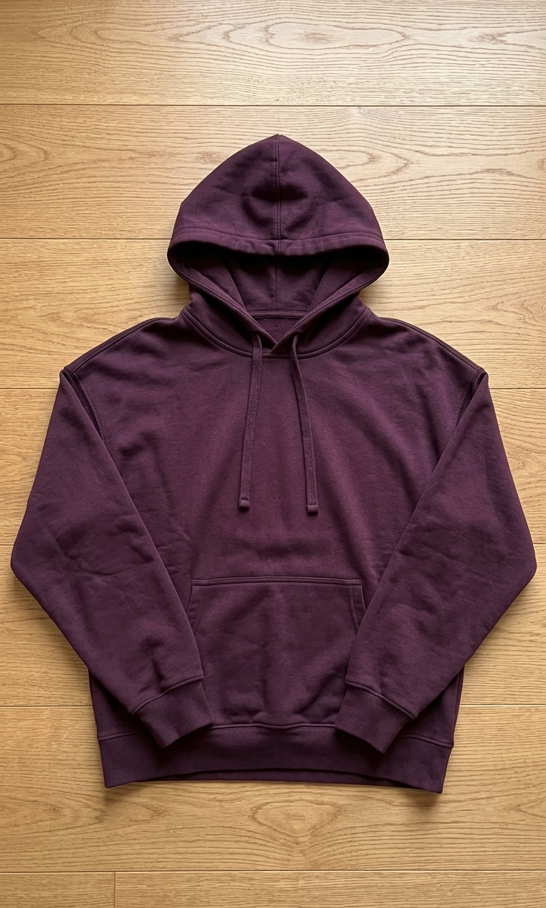 Unisex Deep Plum Oversized Cotton-Blend Hoodie Tinyloverclothing