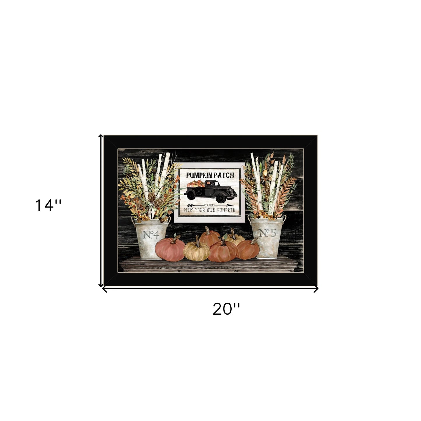 HMS Black Framed Print Wall Art Pumpkin Patch Still Life Wall Accents NovaCart