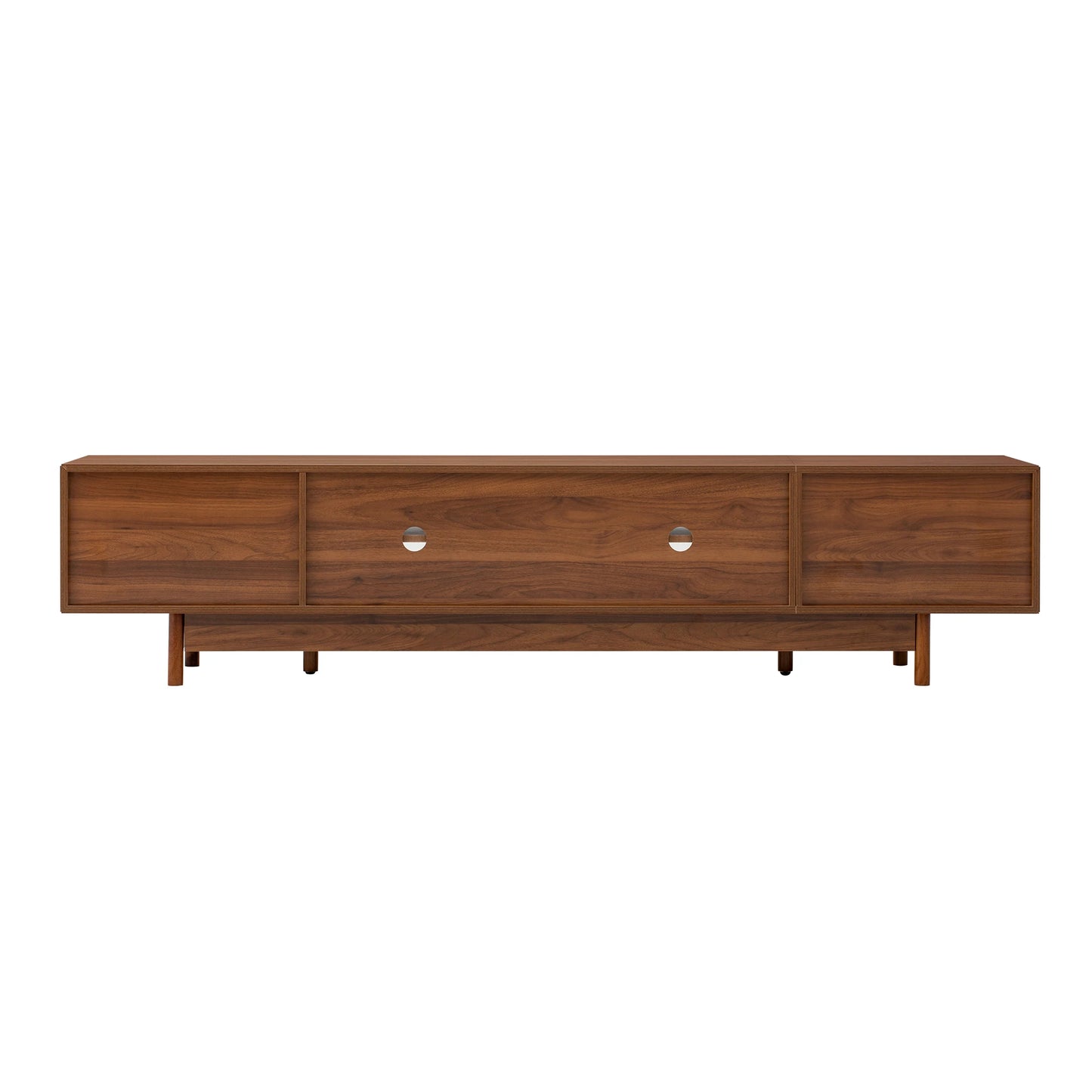 Modern Entertainment Center | 78" TV Stand for 85" TVs | 2 Drawers | Solid Wood Legs | Cable Management NovaCart