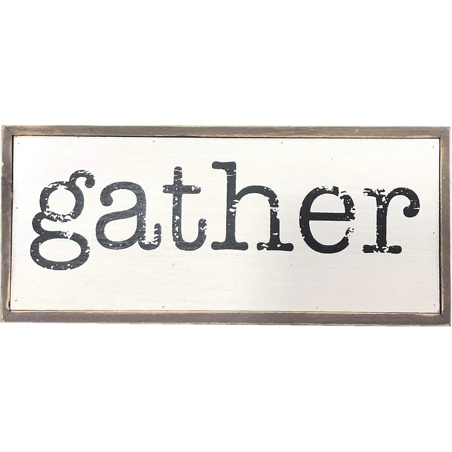 Parisloft Gather Rustic Wood Block Signs for Home Decor, Small Cute Farmhouse Solid Pine Wood Signs Decor NovaCart