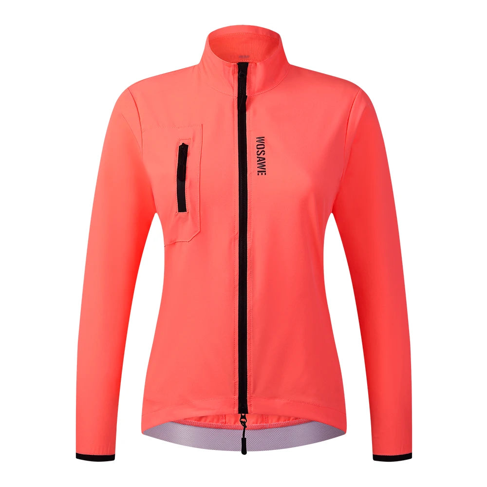 WOSAWE Ready to Ship Women Cycling Bicycle Windproof Jackets With Rear Mesh Breathable Fabric Quick-drying Cycling Coat NovaCart
