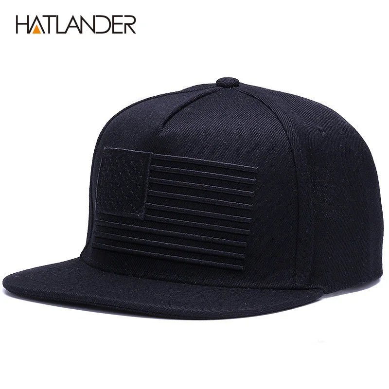 Raised Flag Embroidery Snapback Cap FitiqueFit