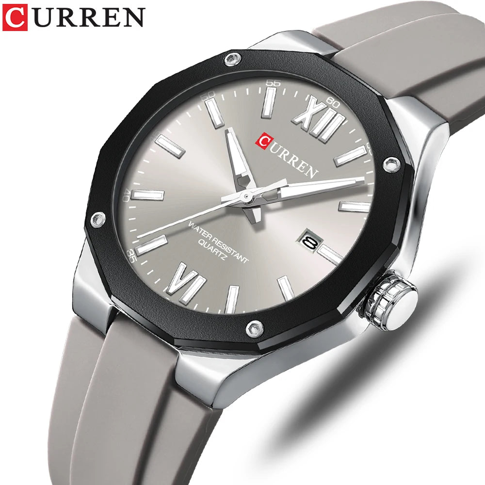 CURREN 8465 Brand Silicone Men Watches Big Dial Quartz Wristwatches Simple Watches Clock Reloj Hombre Male Casual Watch for Gift NovaCart