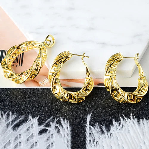 African Halloween Hot Sale High Quality Copper Women Wedding Party Geometric Non Tarnish Jewelry Set NovaCart