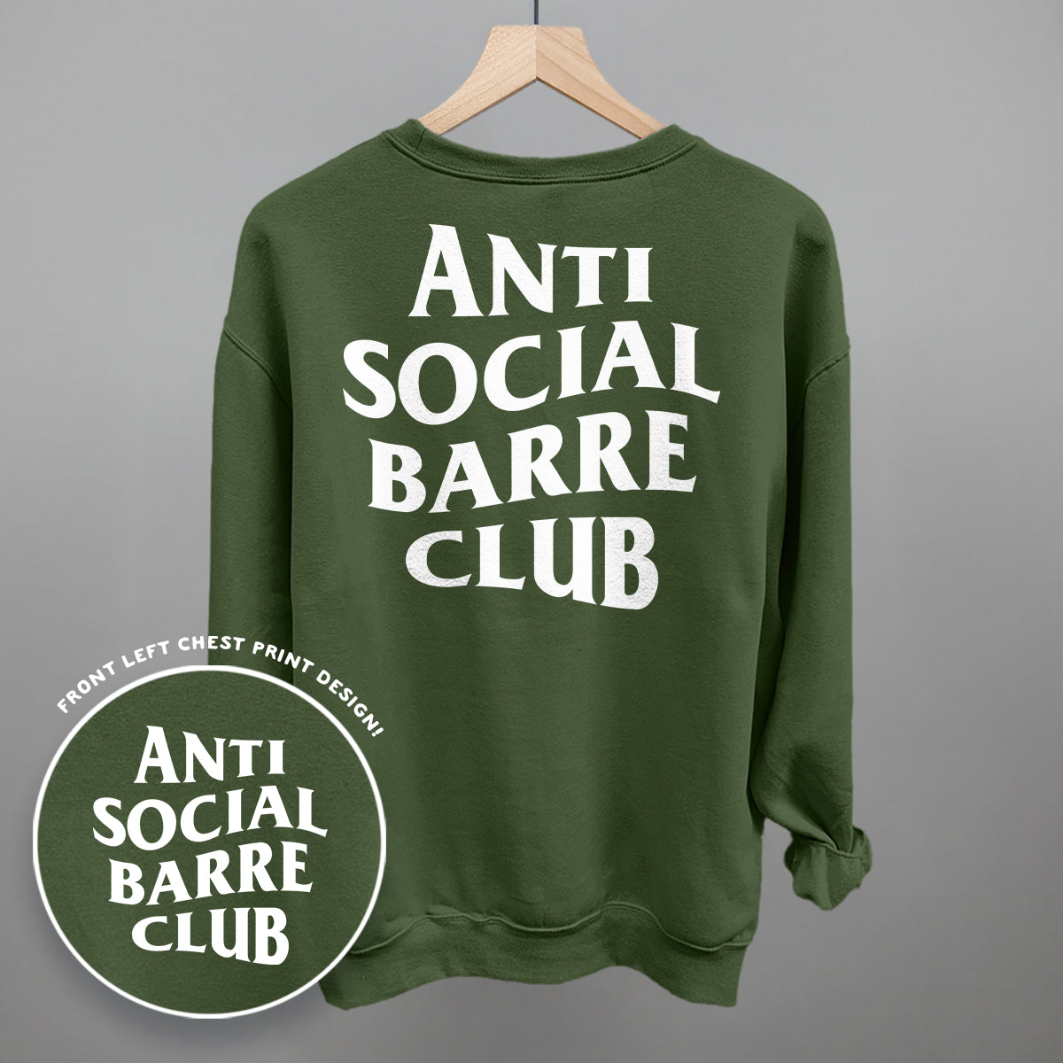 Anti Social Barre Club (White) (Back Print) Ivy + Cloth