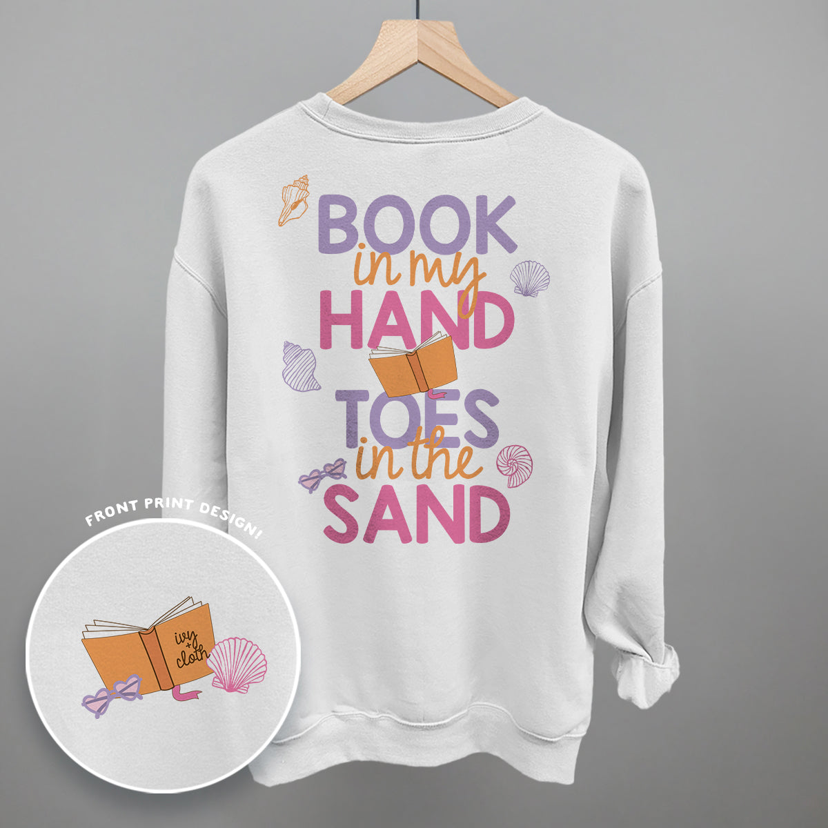 Book In My Hand, Toes In The Sand (Back Print) Ivy + Cloth