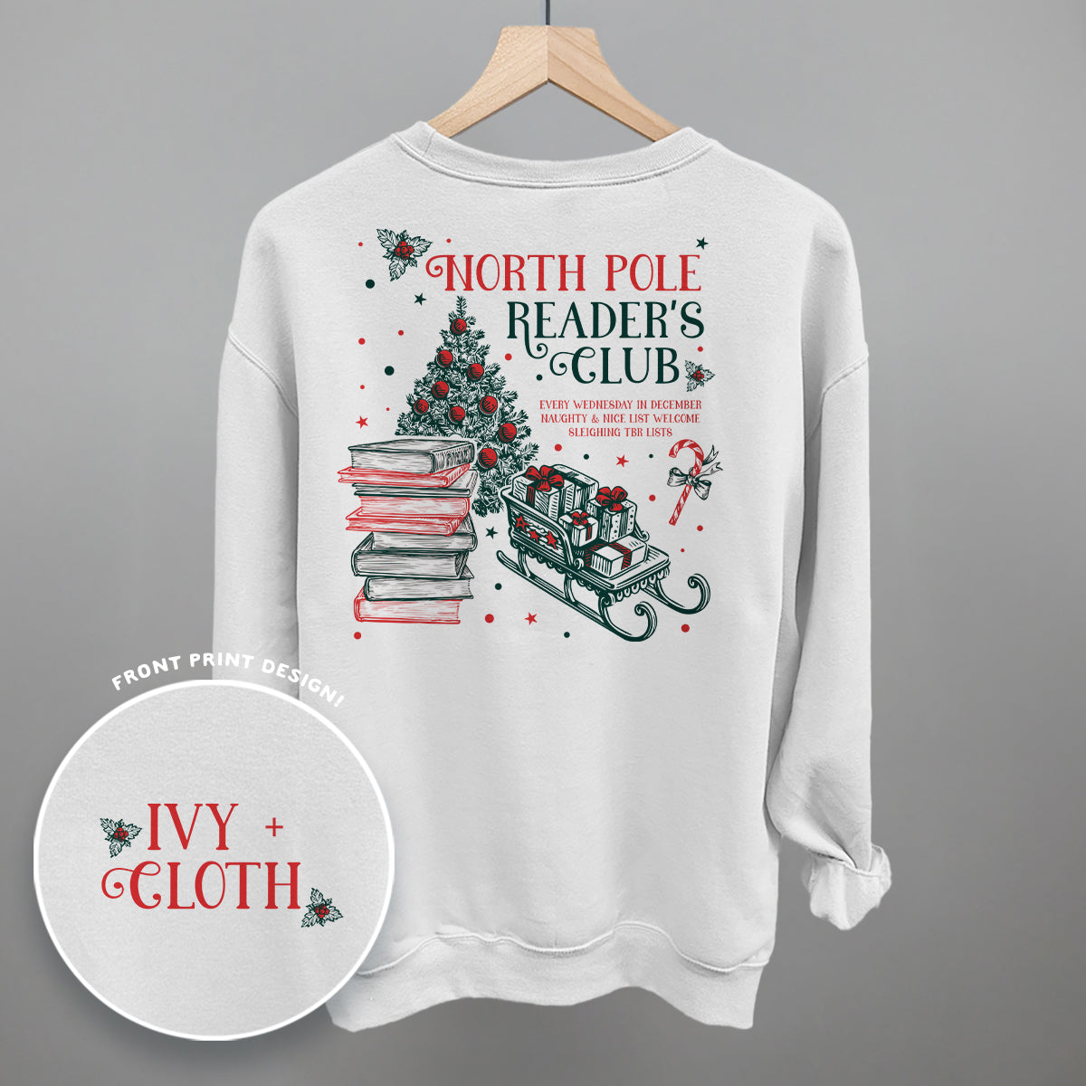 North Pole Reader's Club (Back Print) Ivy + Cloth