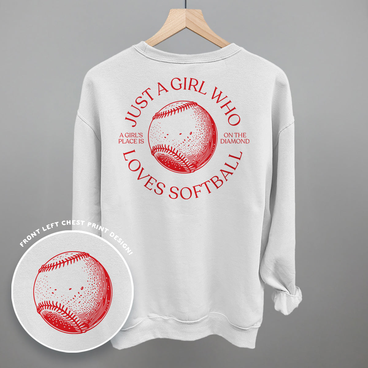 Just A Girl Who Loves Softball (Back Print) Ivy + Cloth