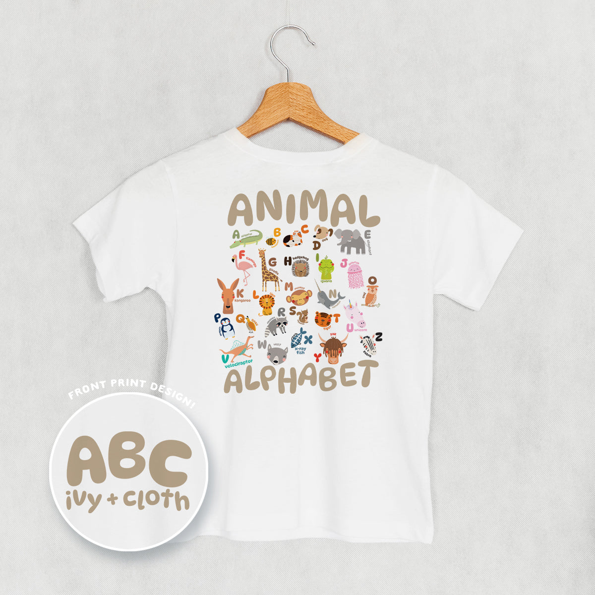 ABC Animals (Kids Back Print) Ivy + Cloth