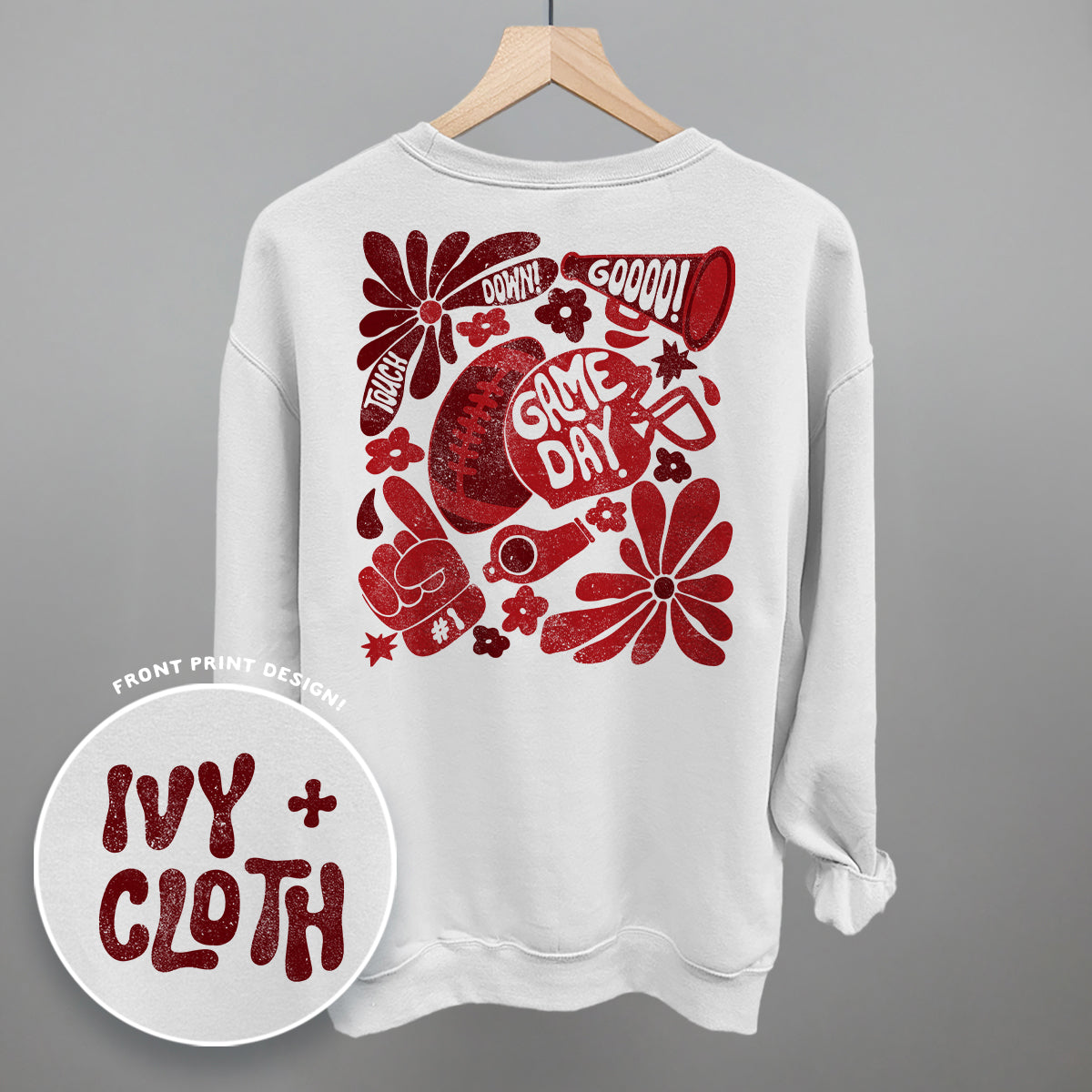 Floral Game Day Red (Back Print) Ivy + Cloth