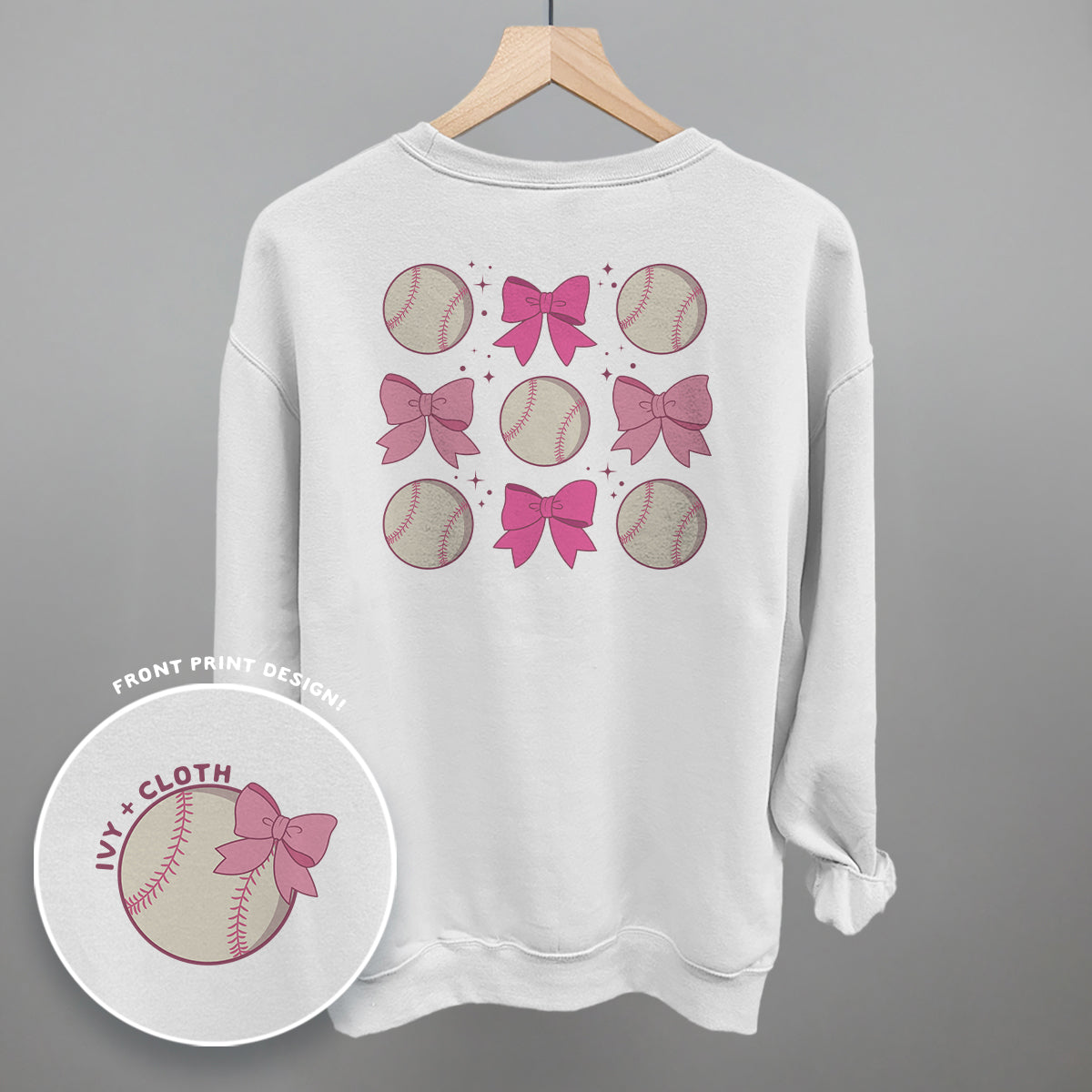Baseball and Bows (Back Print) Ivy + Cloth