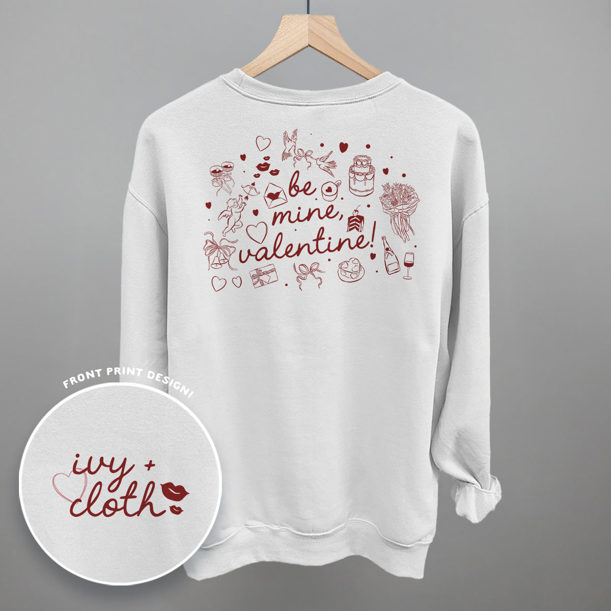Be Mine, Valentine Doodles (Back Print) Ivy + Cloth