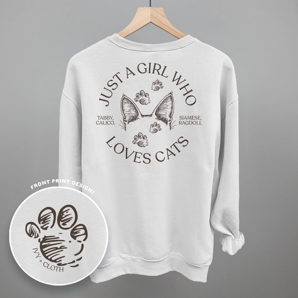 Just A Girl Who Loves Cats (Back Print) Ivy + Cloth