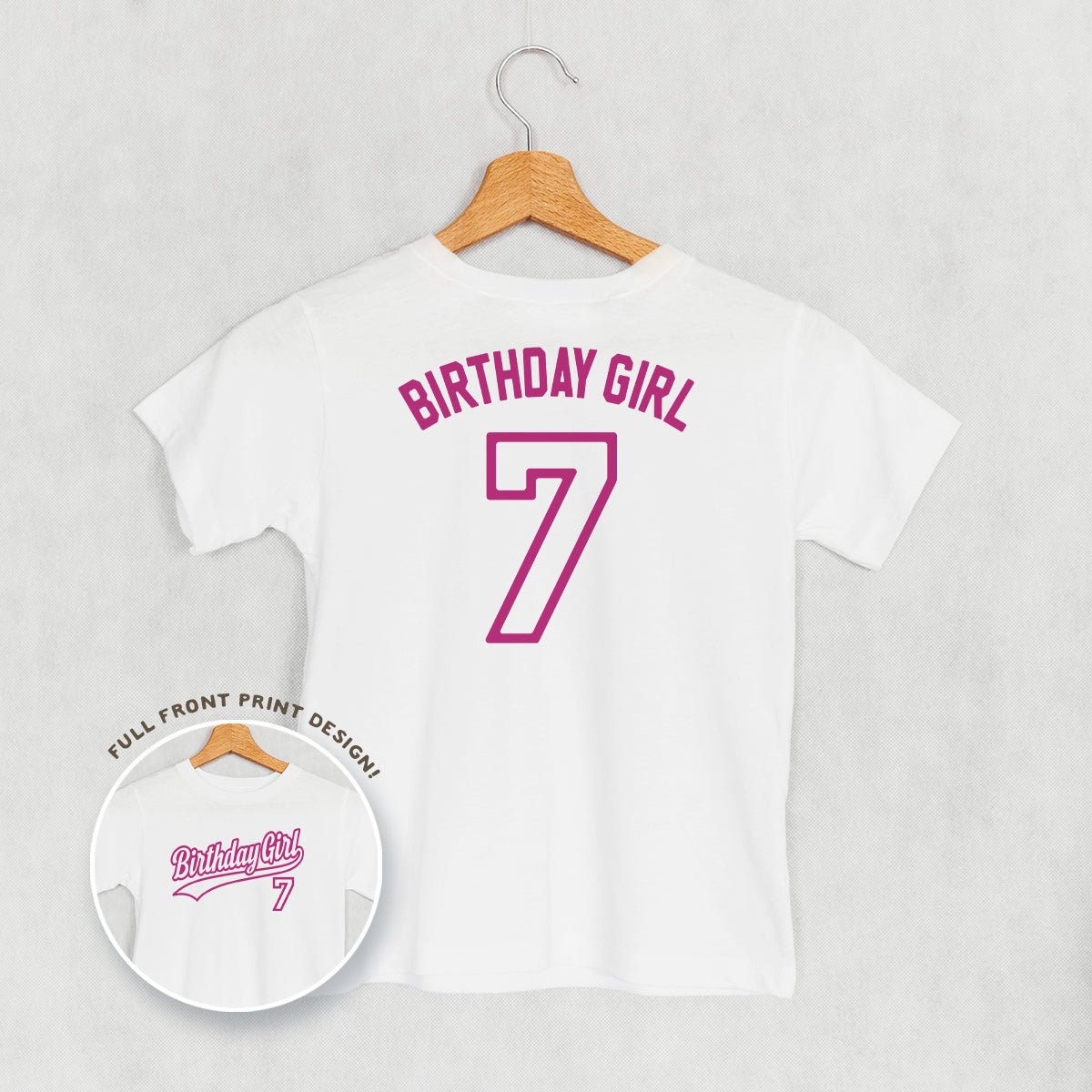 Birthday Girl Varsity #7 (Kids Back Print) Ivy + Cloth