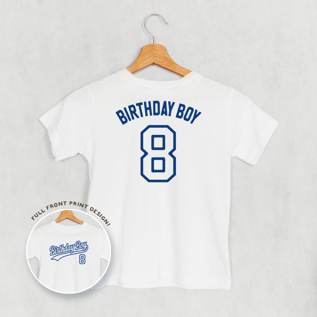 Birthday Boy Varsity #8 (Kids Back Print) Ivy + Cloth