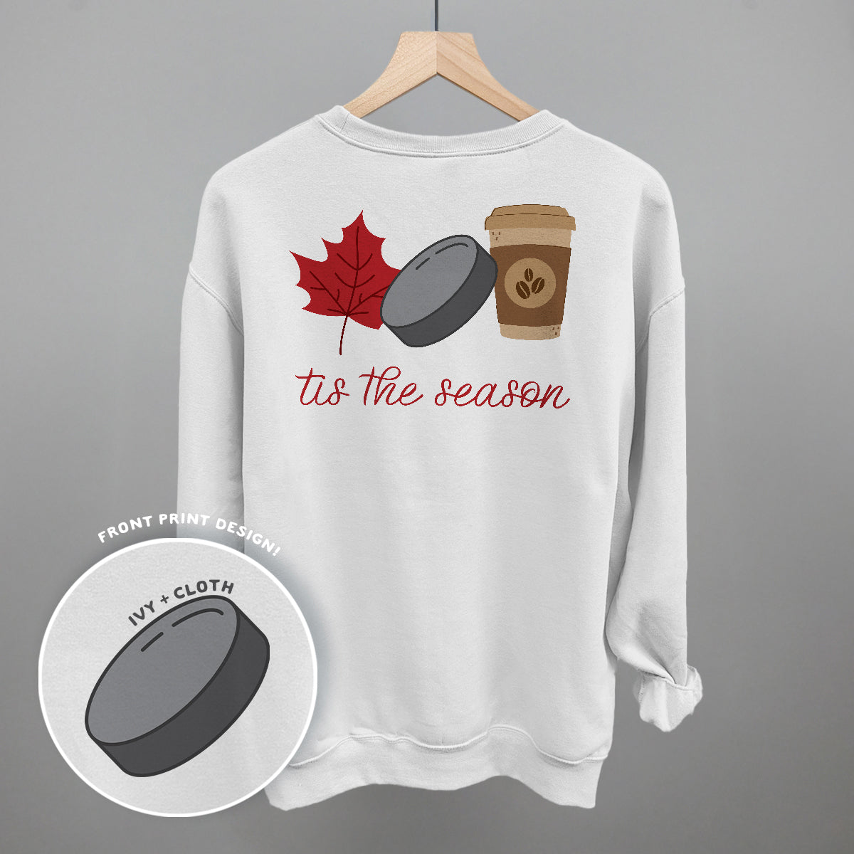 Tis The Season Hockey Doodle (Back Print) Ivy + Cloth
