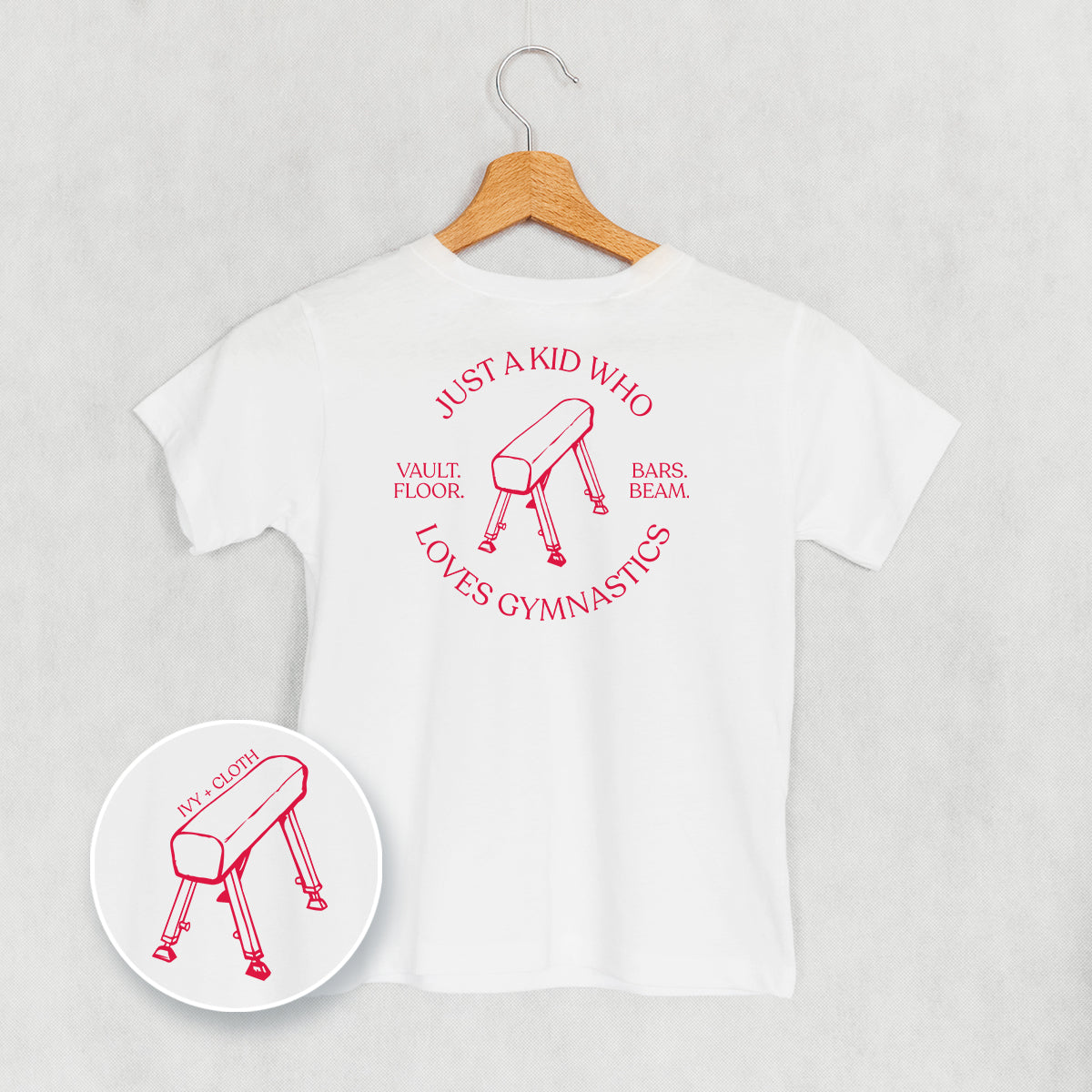 Just A Kid Who Loves Gymnastics (Kids Back Print) Ivy + Cloth