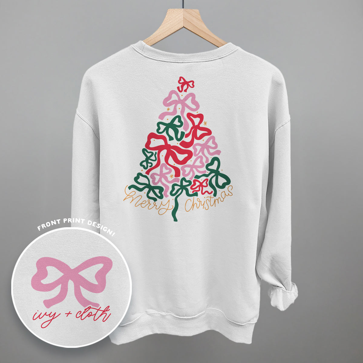 Merry Christmas Bow Tree (Back Print) Ivy + Cloth