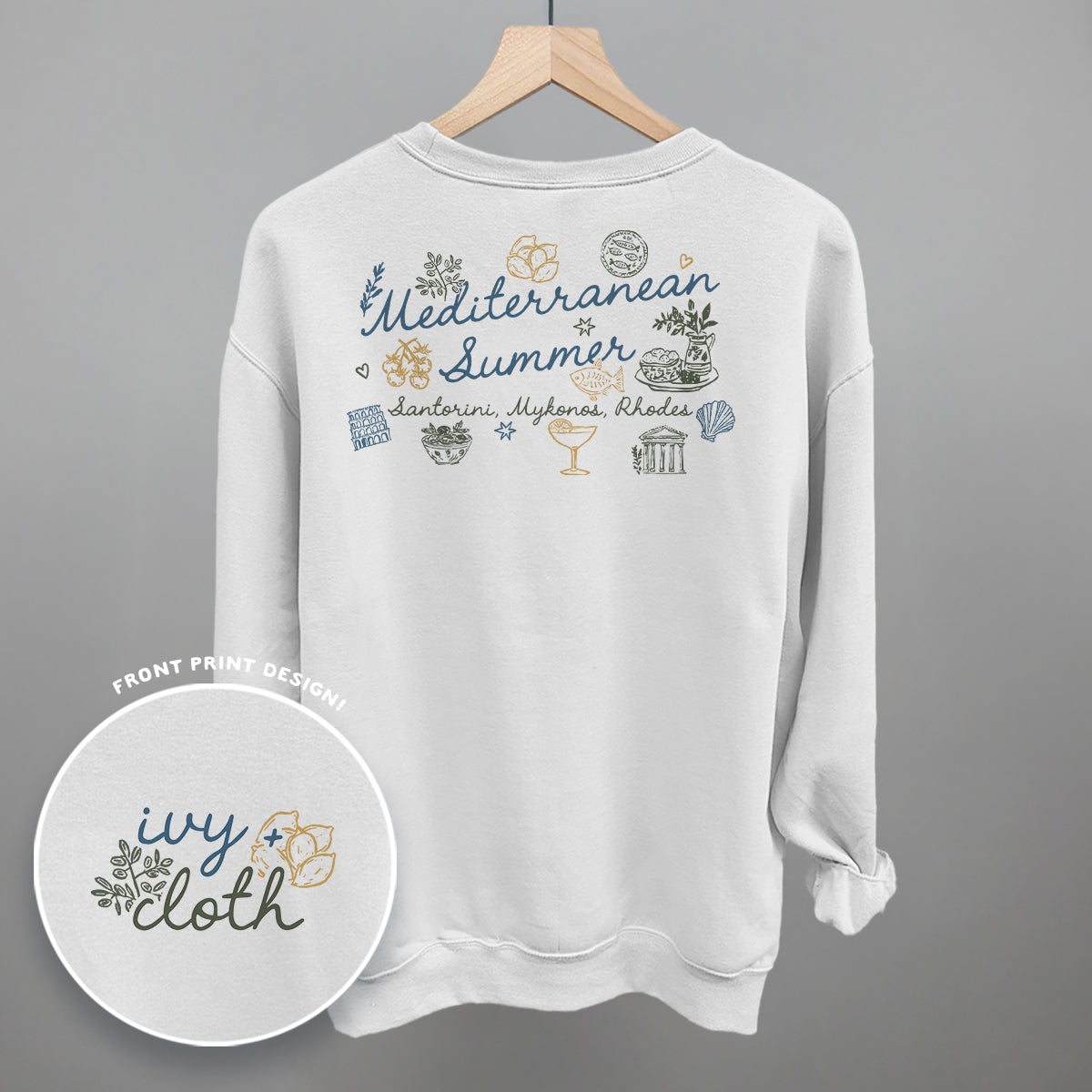 Mediterranean Summer Doodles (Back Print) Ivy + Cloth