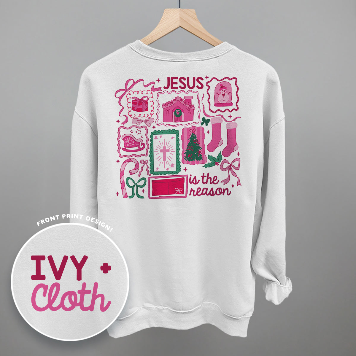 Jesus Is The Reason Pink Doodles (Back Print) Ivy + Cloth