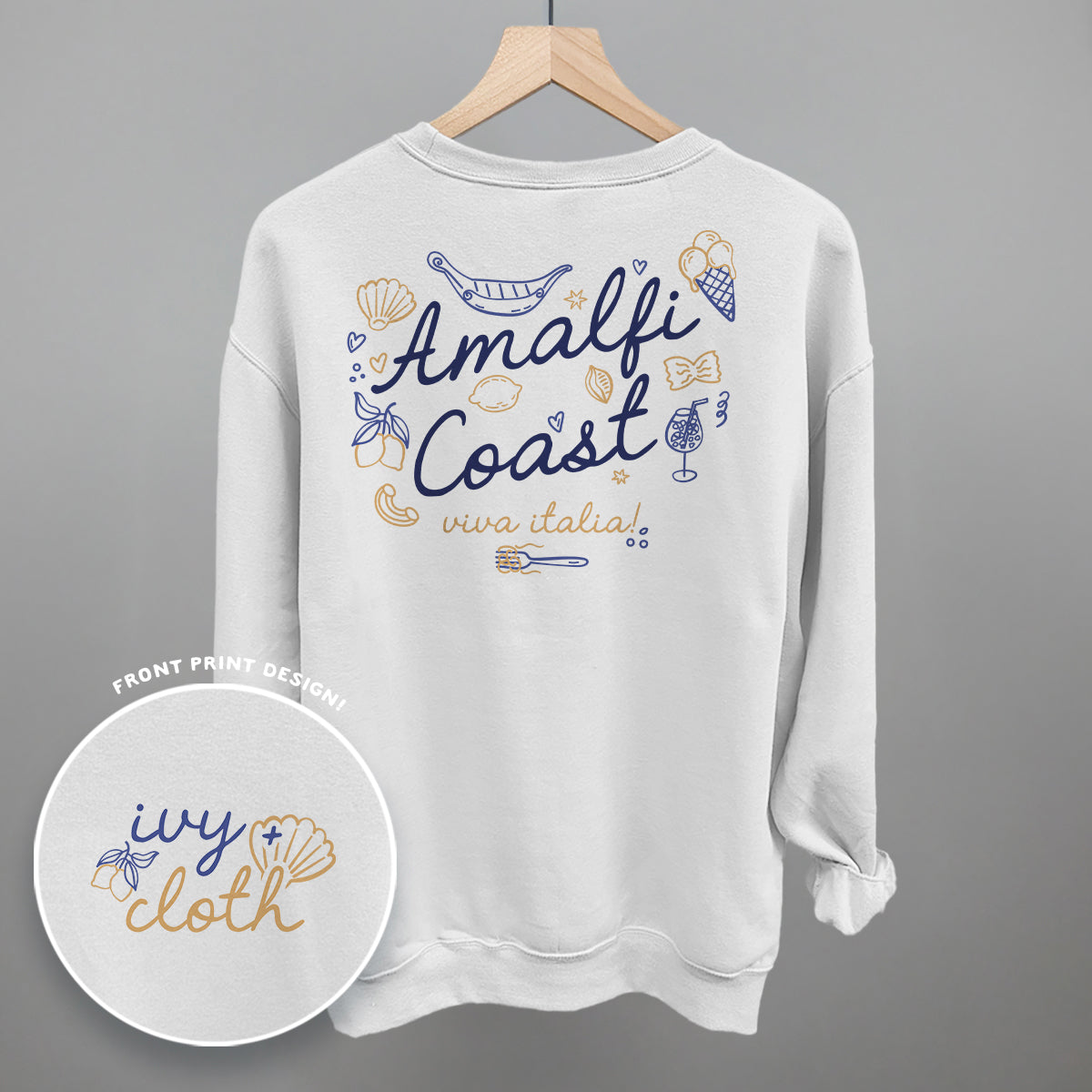 Amalfi Coast Doodles (Back Print) Ivy + Cloth