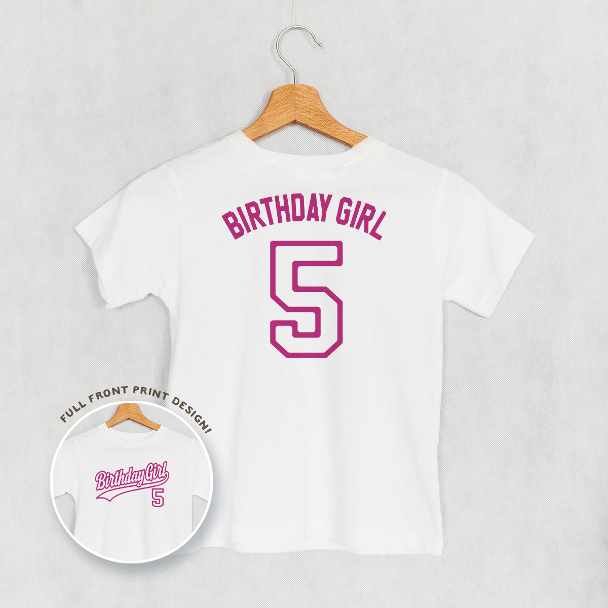Birthday Girl Varsity #5 (Kids Back Print) Ivy + Cloth