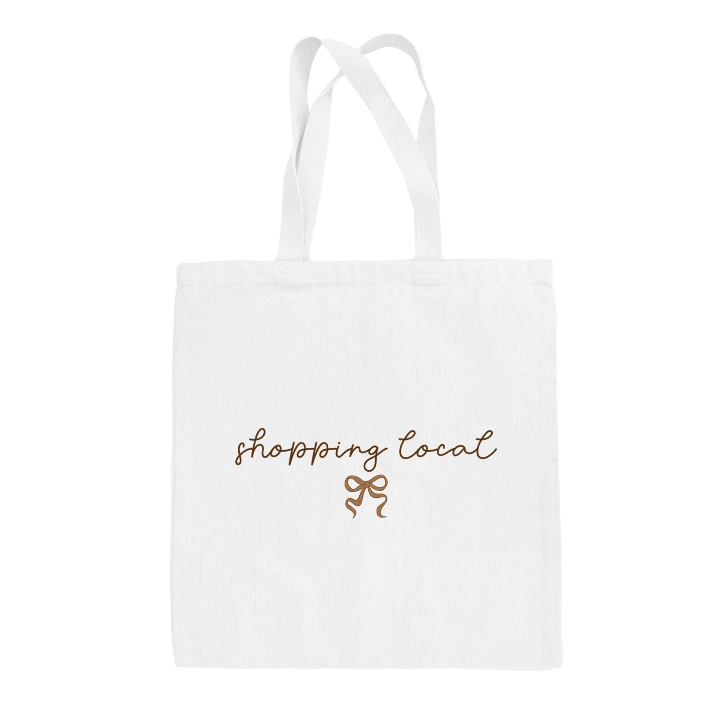 Shopping Local Script + Bow Tote Bag Ivy + Cloth