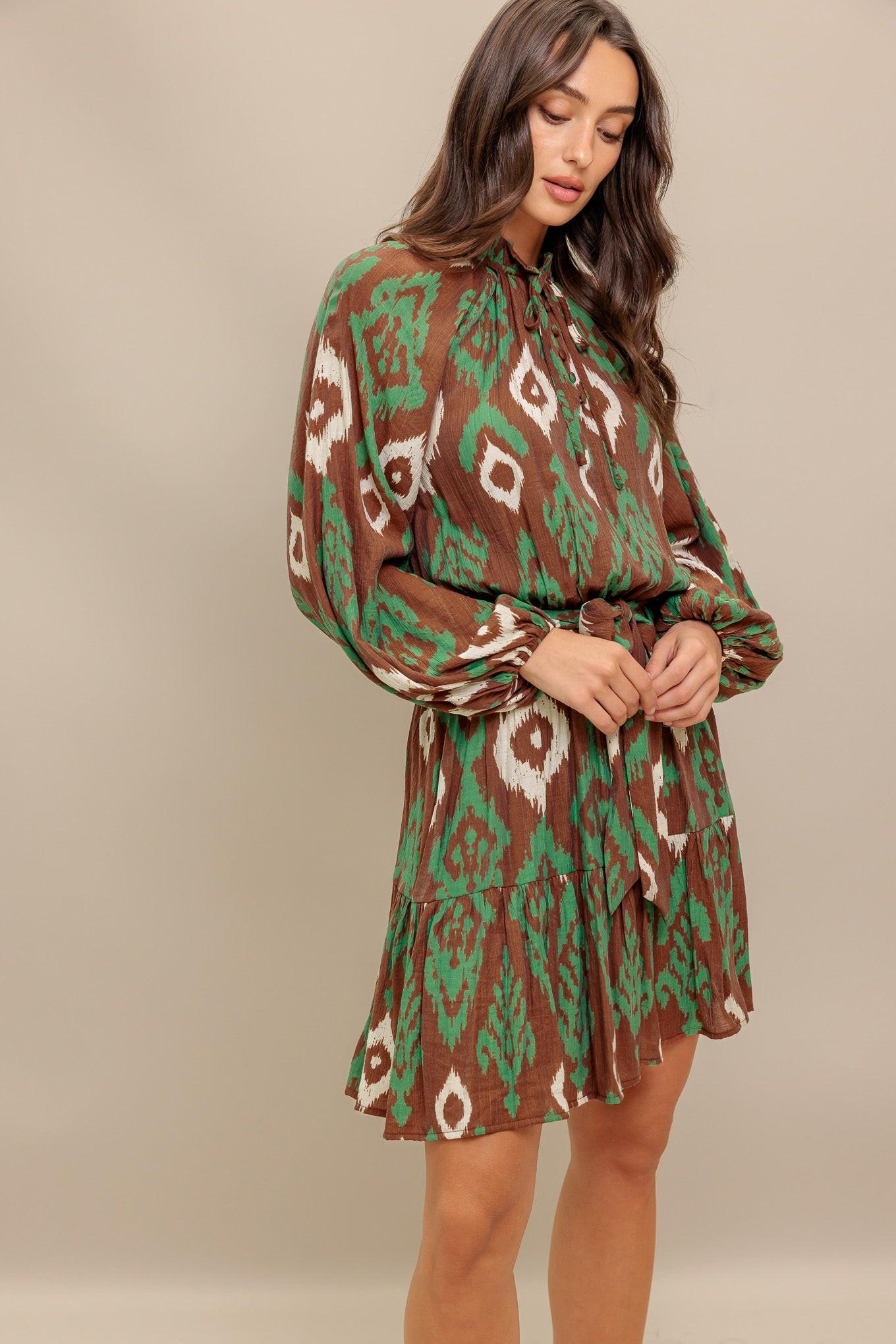 WILD TERRACOTTA WOVEN MINI DRESS Flying Tomato