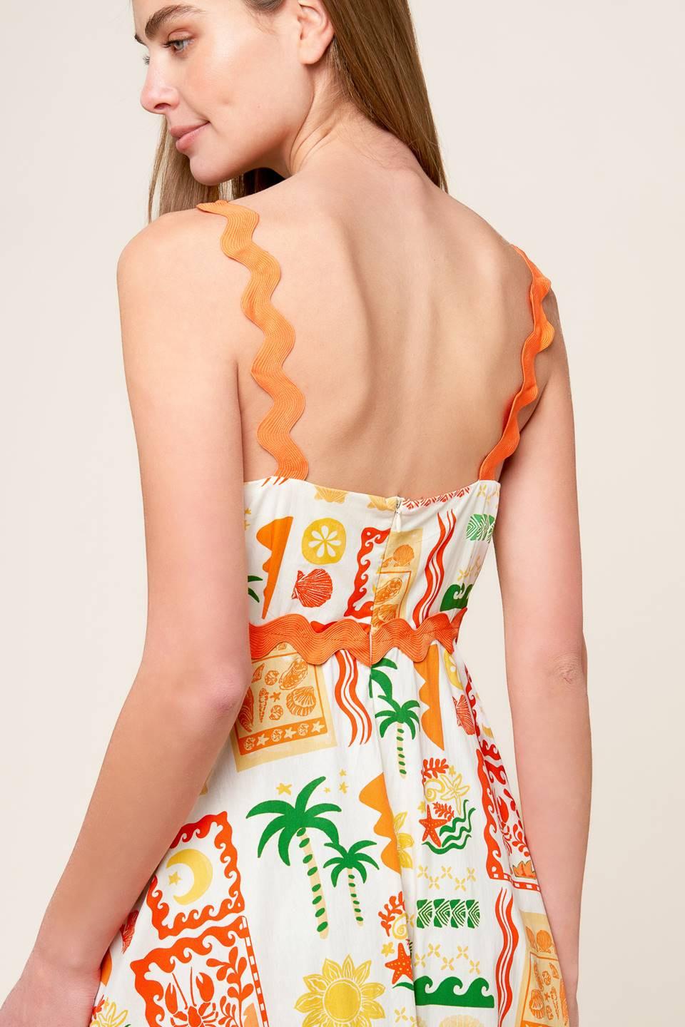 ROAMING AROUND WOVEN MIDI DRESS Flying Tomato