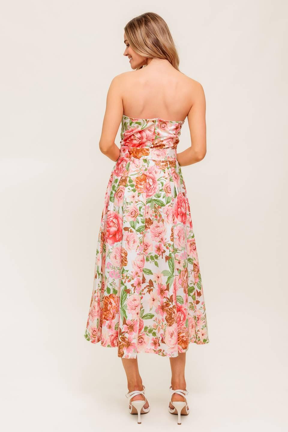 BLUSHING DAWN PINK WOVEN MIDI DRESS Flying Tomato