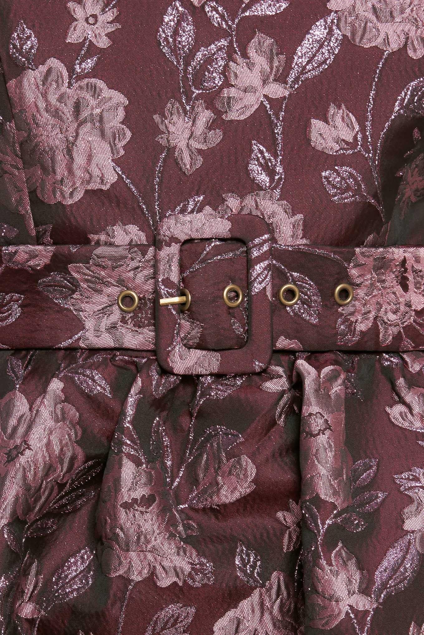 AUBERGINE CHIC JACQUARD WOVEN MIDI DRESS Flying Tomato