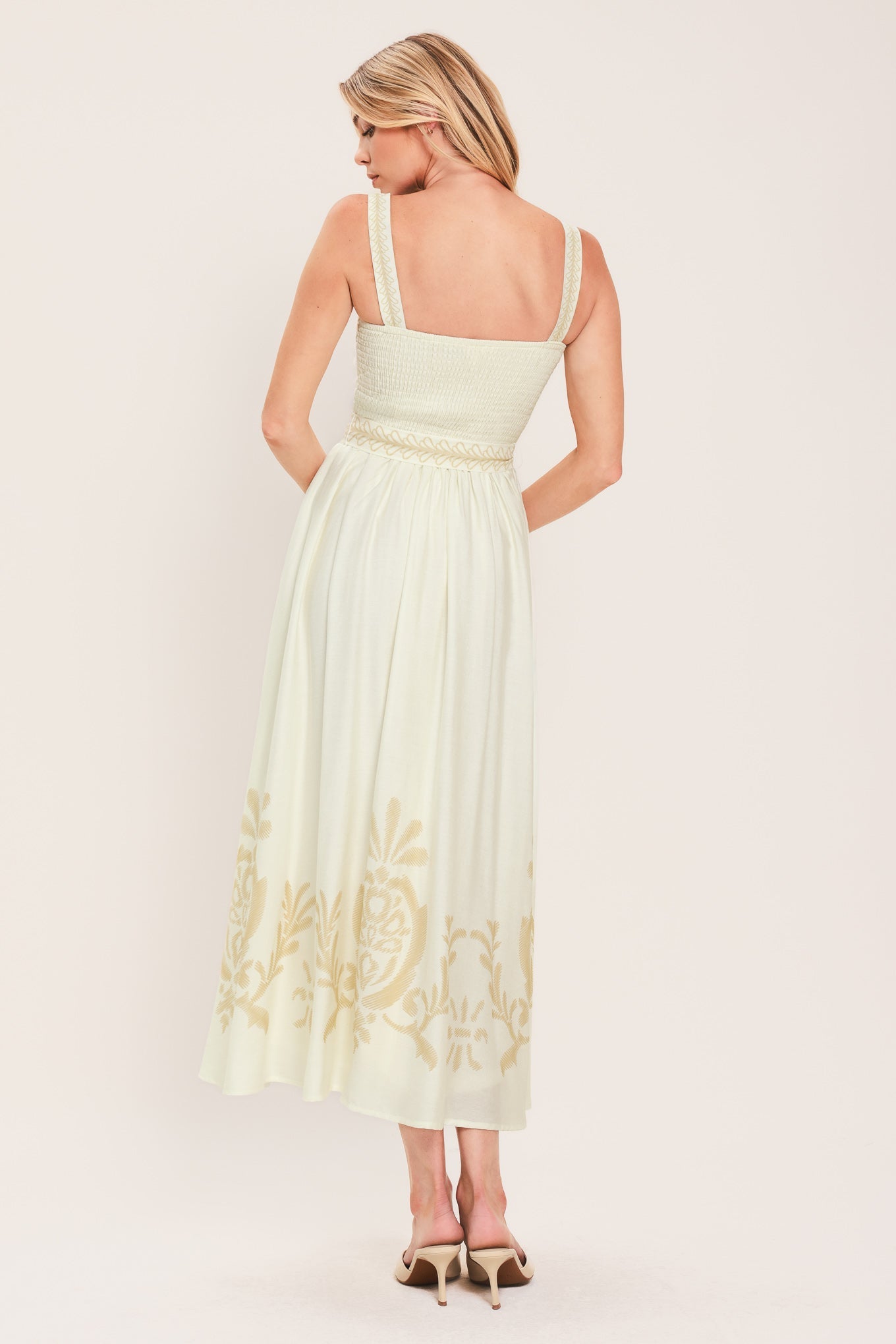 MOONLIT GARDEN WOVEN MIDI DRESS Flying Tomato
