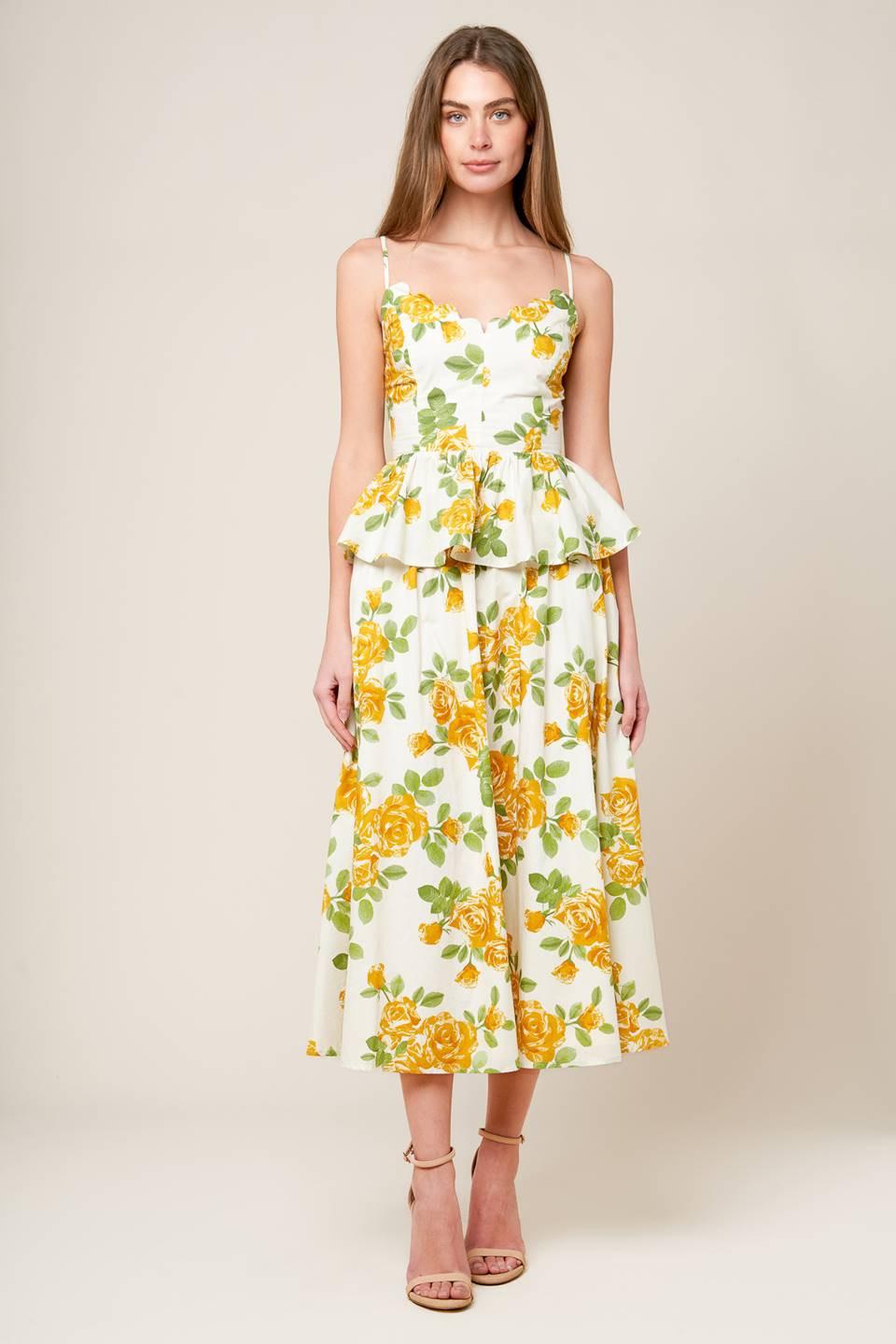 EVERY SUNDAY CREAM WOVEN MIDI SKIRT Flying Tomato