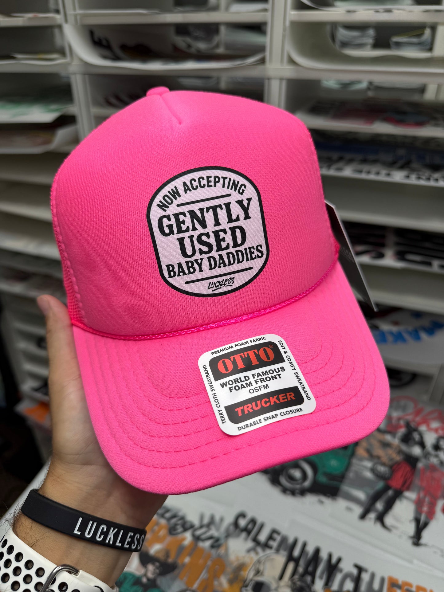 Now Accepting Gently Used Baby Daddies Trucker Hat Luckless Outfitters