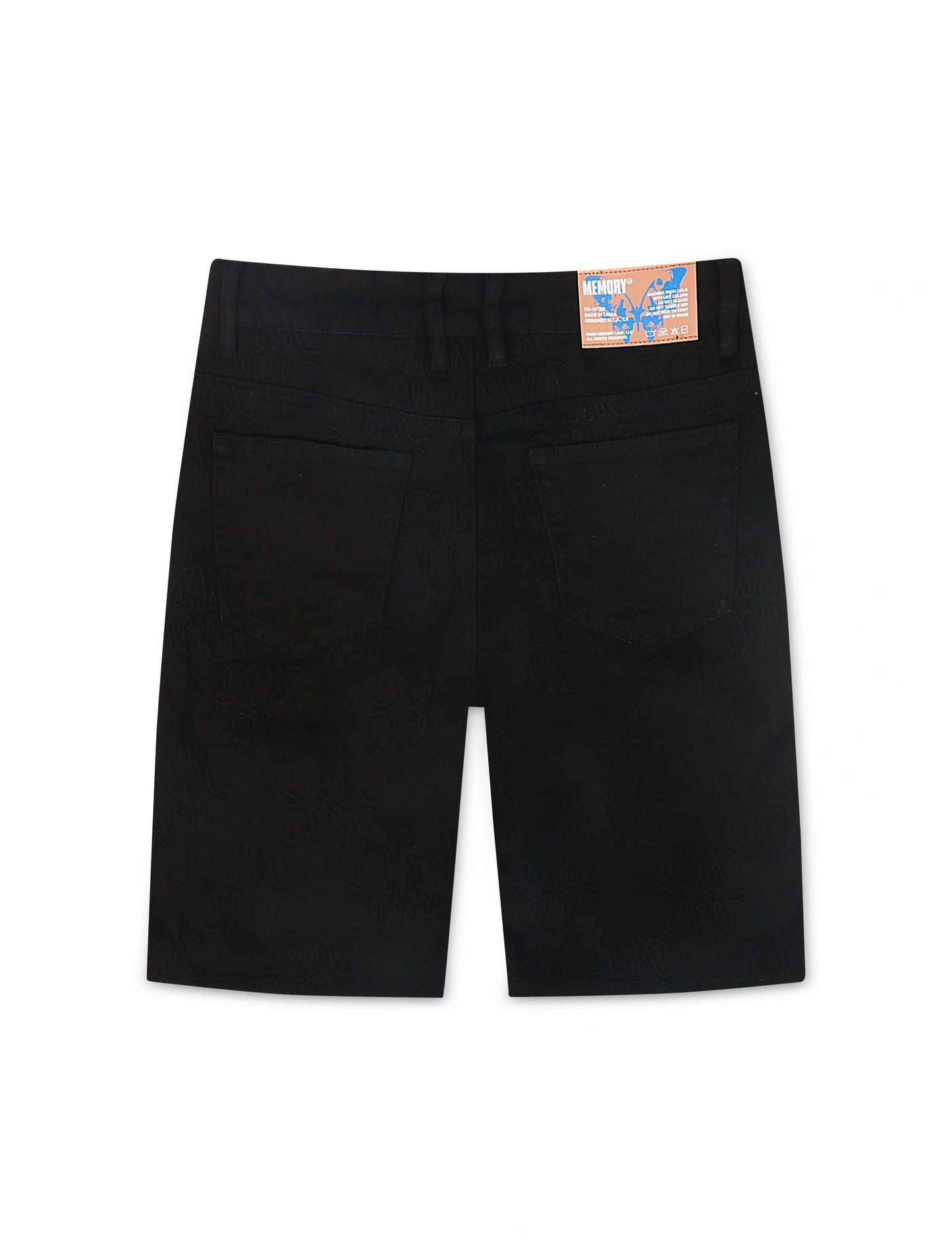 Memory Lane Monogram Denim Short - Black Rinse Denim Exchange
