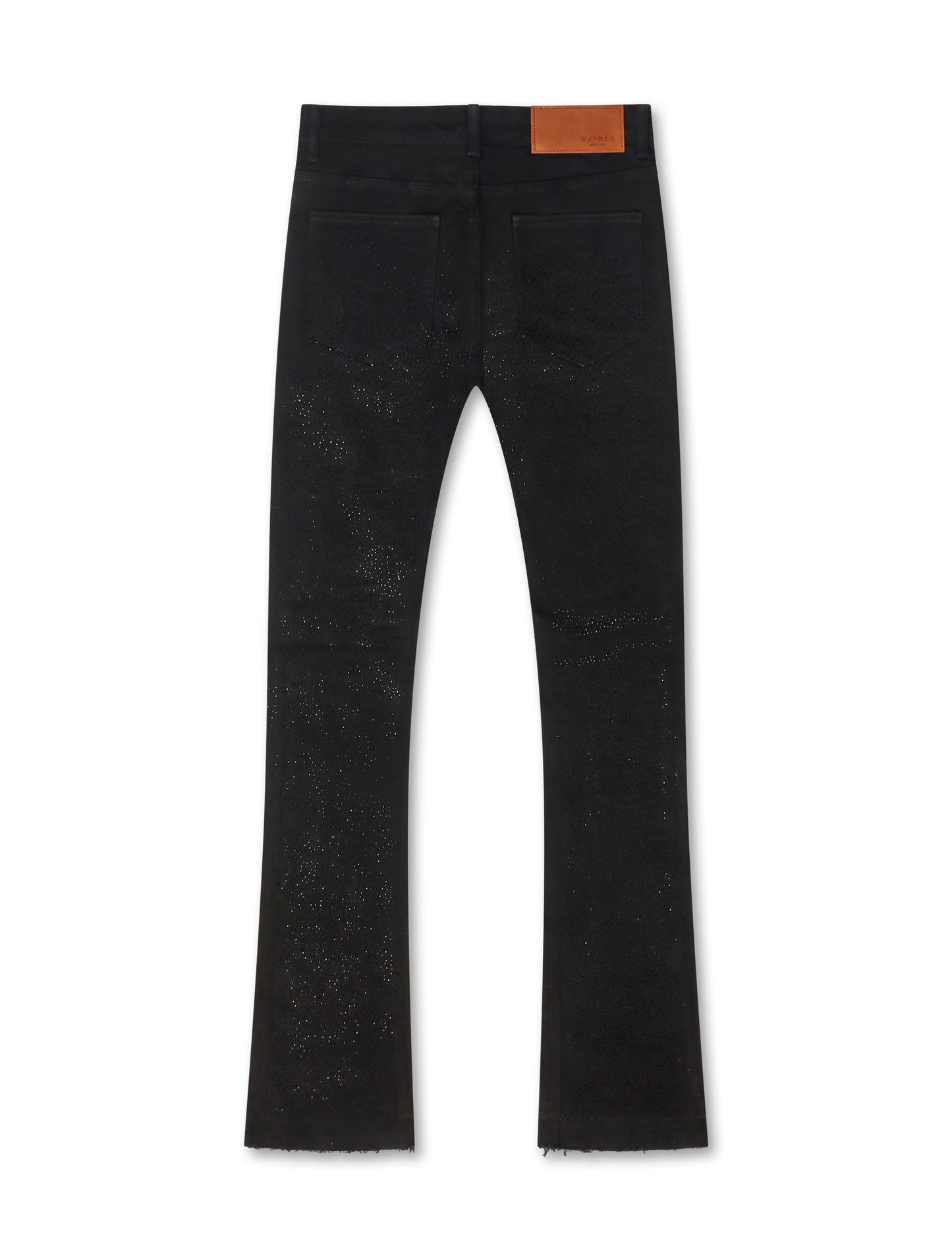 Waimea Rhinestone Stacked Fit Jeans - Jet Black Denim Exchange
