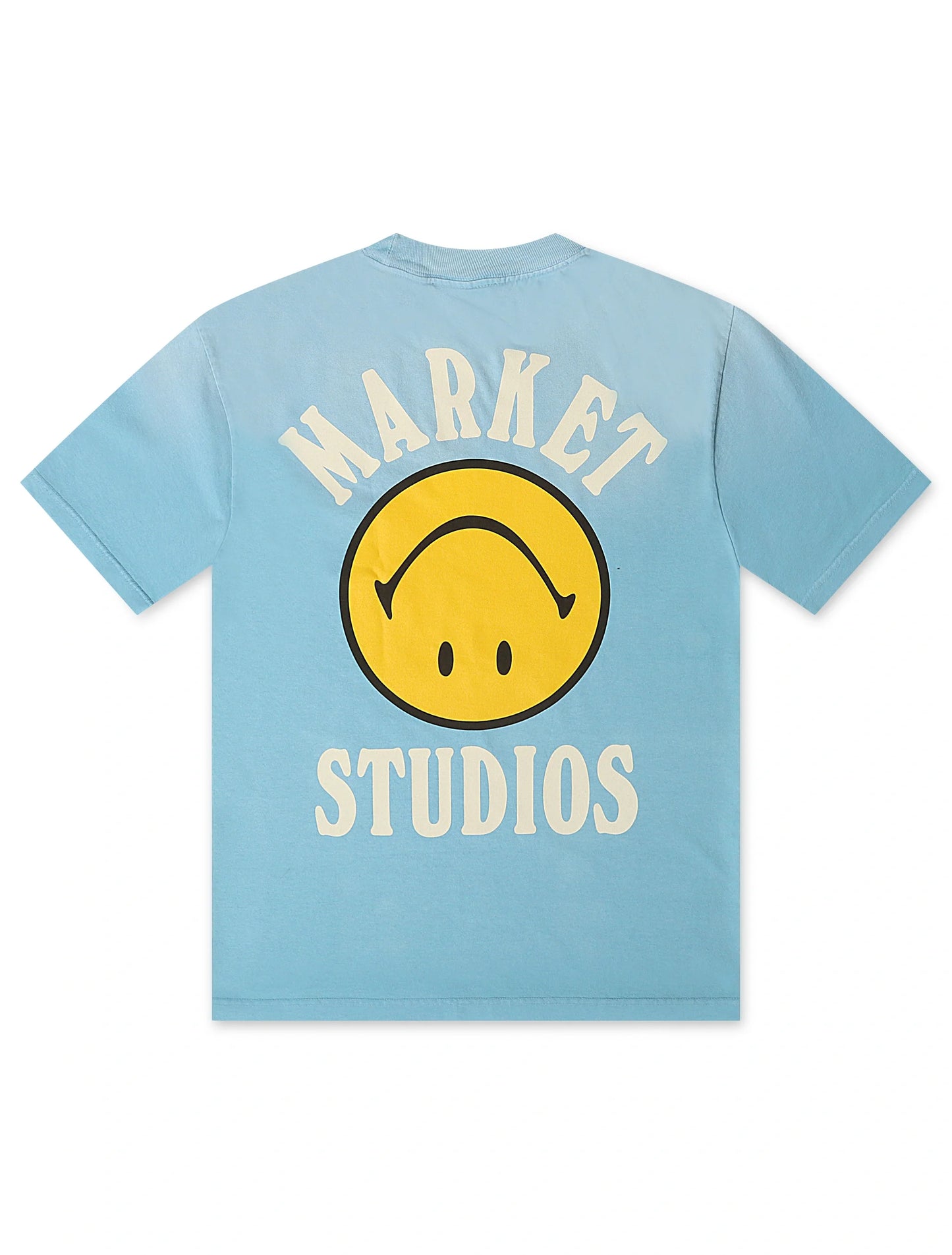Market Studios Smiley Upside Down Tee - Retro Blue Denim Exchange