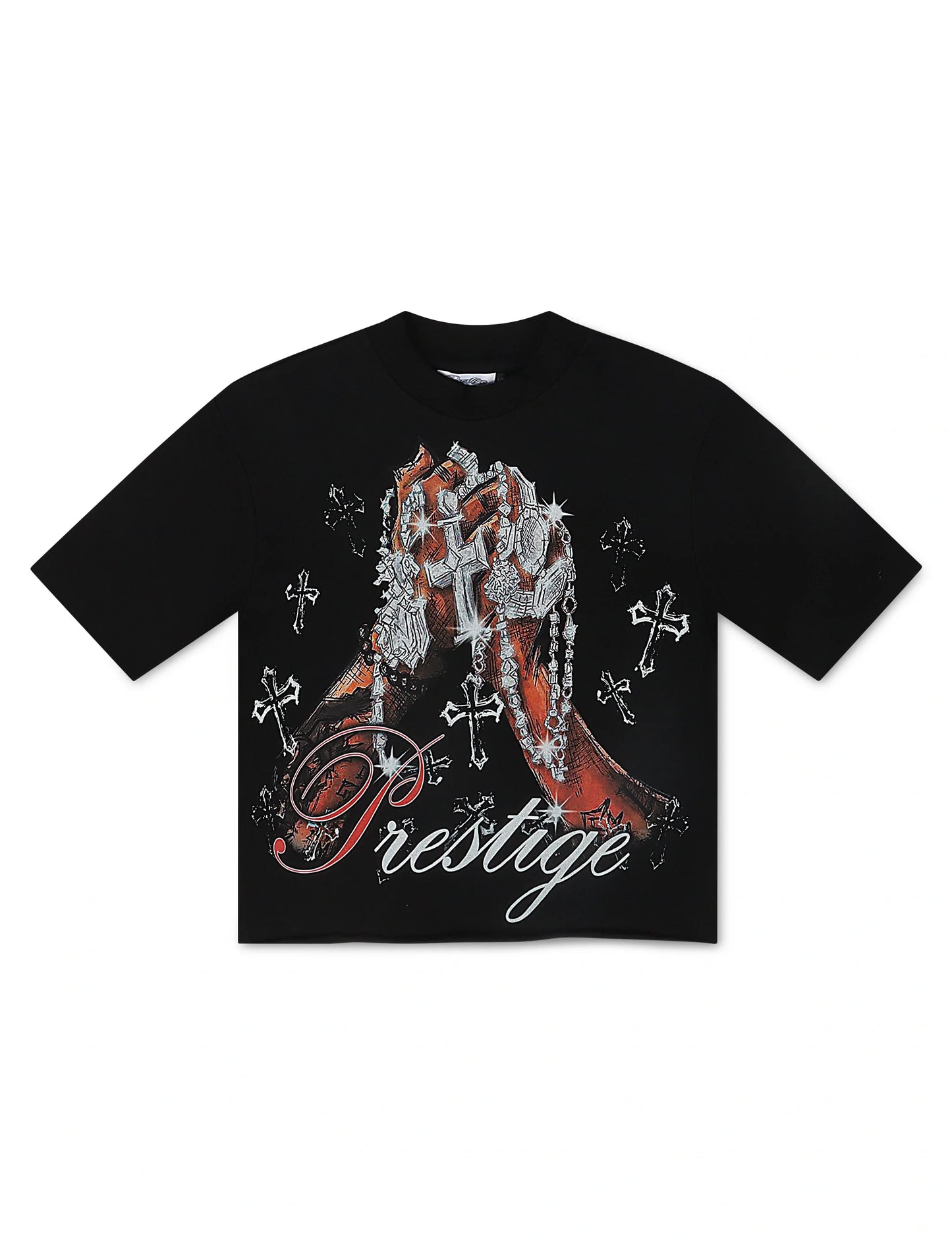 Prestige Chains Cropped Tee - Black Denim Exchange