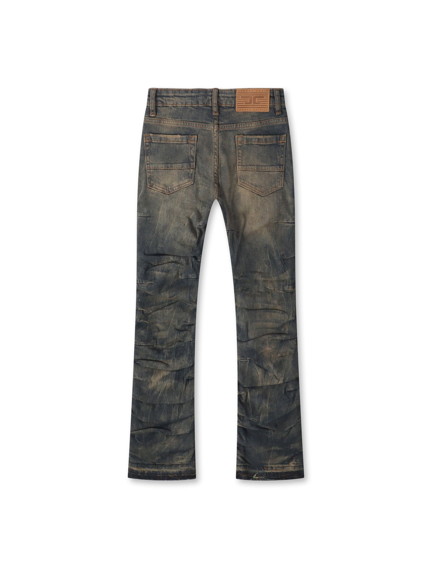 Jordan Craig Kids Pleated Side Seam Shredded Jeans - Dark Vintage Denim Exchange