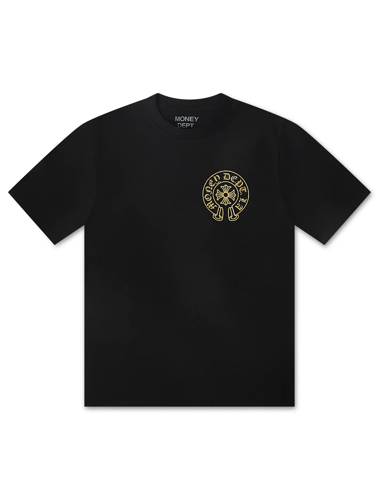 Money Dept. Vintage Old English Tee - Black/Gold Denim Exchange