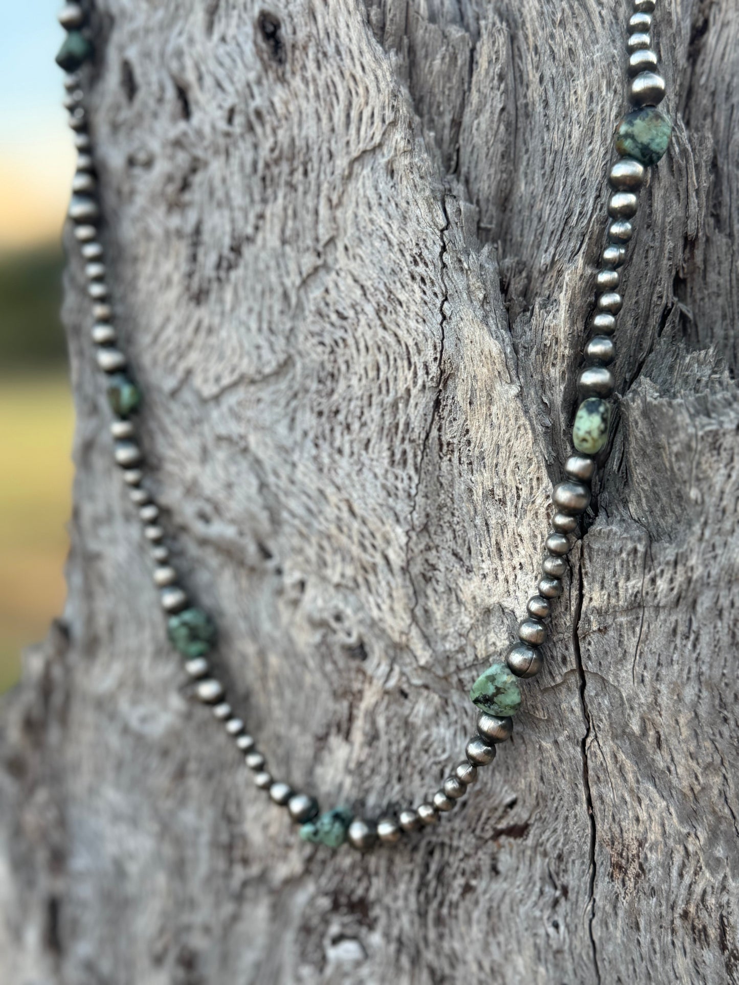 Sterling Silver Turquoise Flat Bead Necklace Wild Junkie