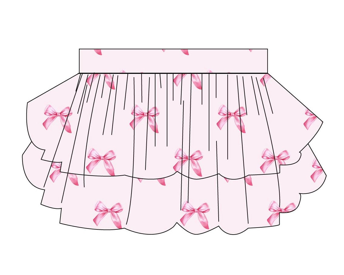 Bella - Tiered Smocked Skirt Blush Lotus