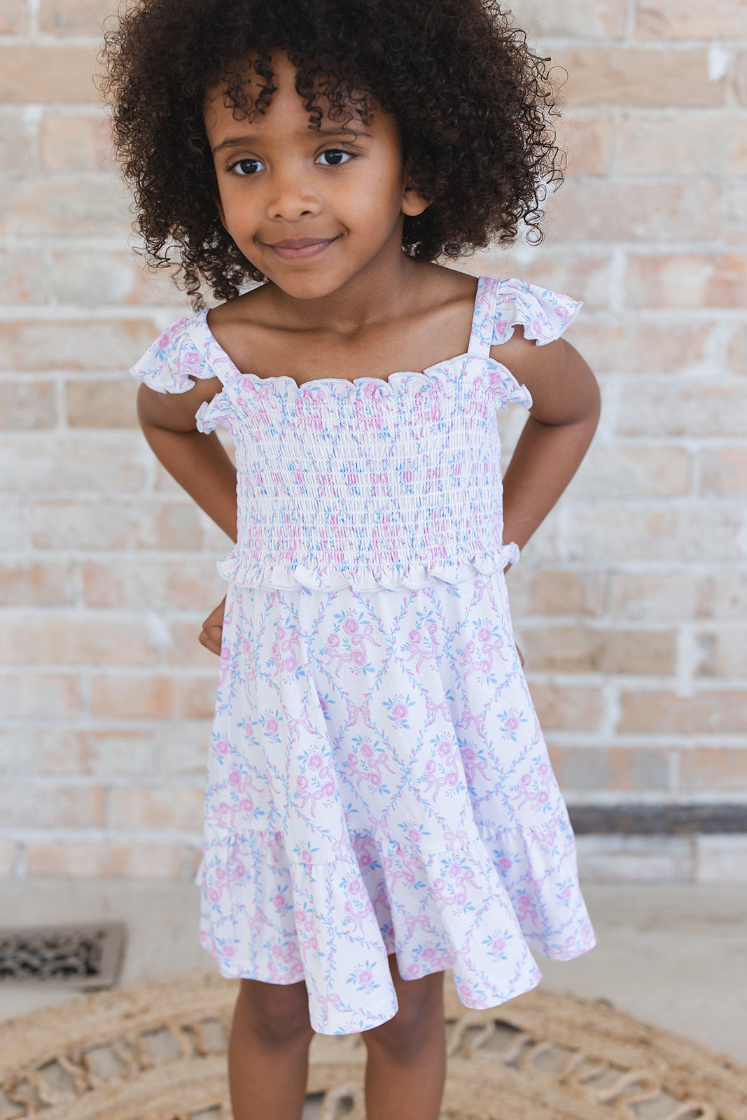 Charlotte - Smocked Dress Blush Lotus