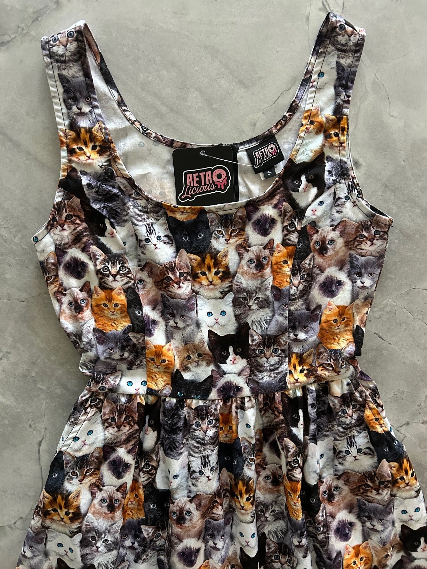 Realistic Cats Fit & Flare Dress Retrolicious